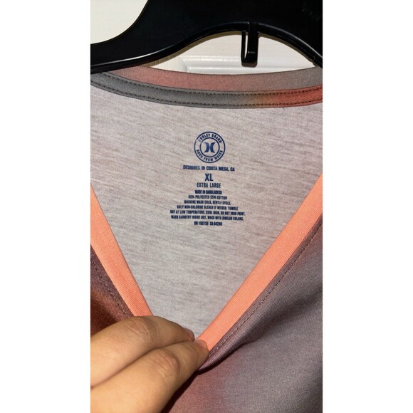 Hurley Shirt Mens XL Orange And Black Summer Sunset Ultra soft Casual - Picture 3 of 3